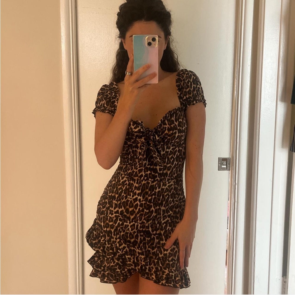 SOLD: Tiger Mist leopard print mini dress (xxs)